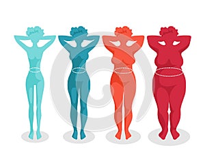 Una donna corpo forme quattro tipi 