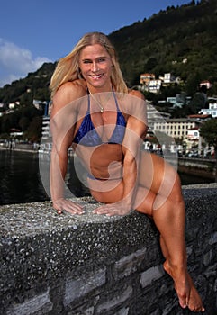 Female Bodybuilder Maria Mikola Poses in Italy