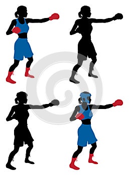 Female boxer boxing photo