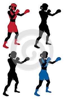 Female boxer boxing photo