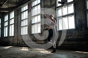 Female Boxer preparing for training in Boxing Club