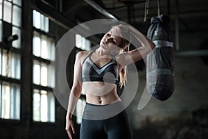 Female Boxer preparing for training in Boxing Club