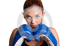 Female Boxer Ready to Fight