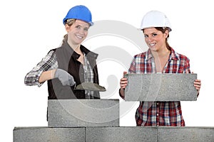 Female bricklayers