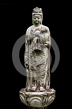 Female Buddha Stone Statue Baby Tofuku-Ji Buddhist Temple Kyoto Japan