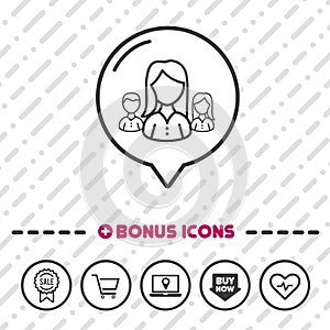 Female Business Leader Icon thin line Bonus Icons. Eps10 Vector
