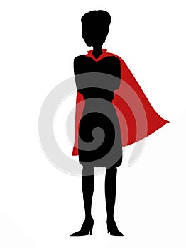 Female business woman shadow red necklade standing illustration illustration cartoon illustration