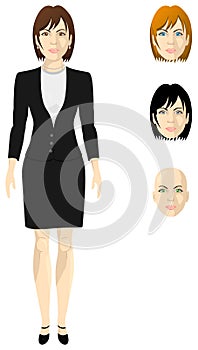 Female businesswoman in a black shingle