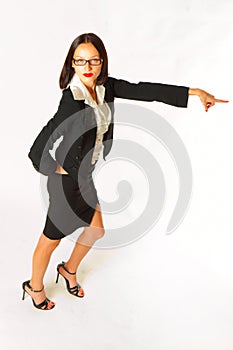 Female businesswoman pointing
