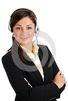 Female call center operator