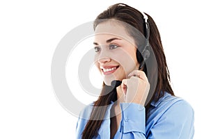 Female call center operator