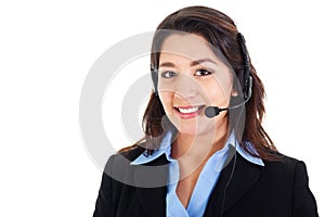 Female call center operator