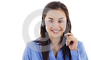 Female call center representative