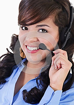 Female call center representative