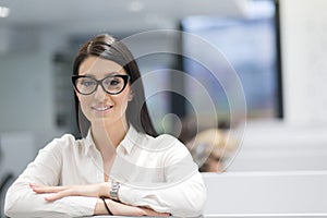 Female call centre operator doing her job