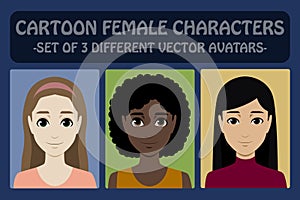 Female cartoon avatars