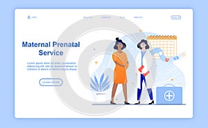 Female character is having maternal prenatal service in hospital