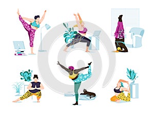 Female Characters Yoga Class and Sport