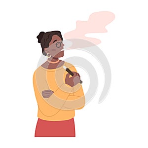 Female charcter smoking ecigarette