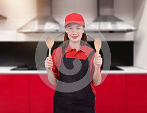 Female Chef assistant or housewife