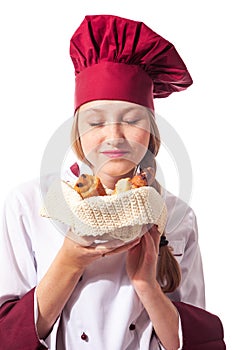 Female Chef with croissant