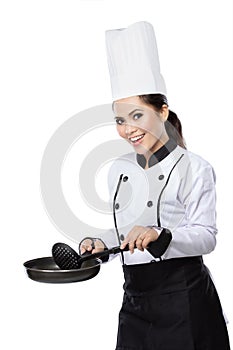 Female chef ready to cook