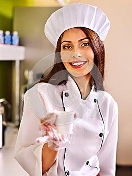 Female chef uniform.