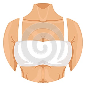 Female chest icon. Woman body part. Human anatomy