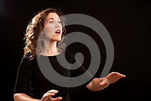 Female choir conductor
