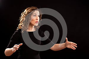 Female choir conductor