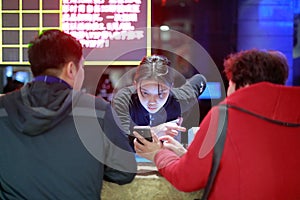 Female cinema ticket conductor, srgb image