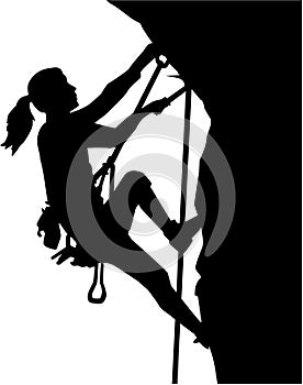 Female climber silhouette