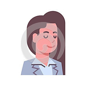 Female Closed Eyes Emotion Icon Isolated Avatar Woman Facial Expression Concept Face