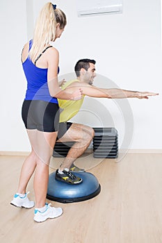 Female coach explaining training