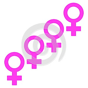 Female Cohort Symbol Flat Icon