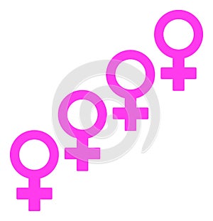 Female Cohort Symbol Raster Icon Flat Illustration