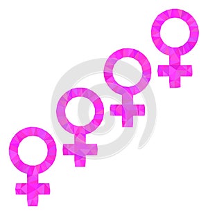 Female Cohort Symbol Triangle Lowpoly Flat Icon