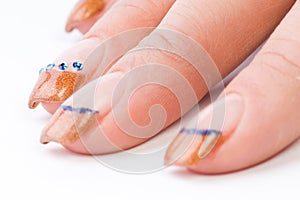 Female colored fingernails