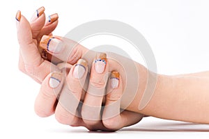 Female colored fingernails