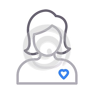 Female colour line vector  icon