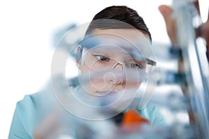 Female computer engineer repairing computer motherboard