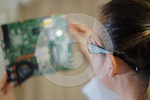 A female computer engineer at work