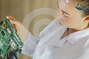 A female computer engineer at work