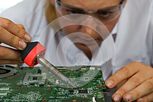 A female computer engineer at work