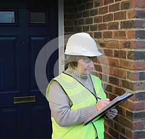 Female construction worker photo