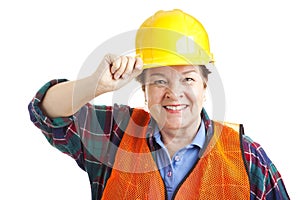 Female Construction Worker Closeup