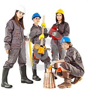 Female construction workers