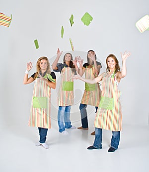 Female Cooks in Aprons