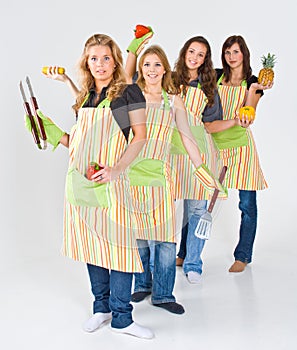 Female cooks team