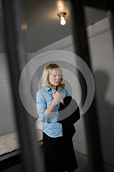 Female Criminal Locked In Prison